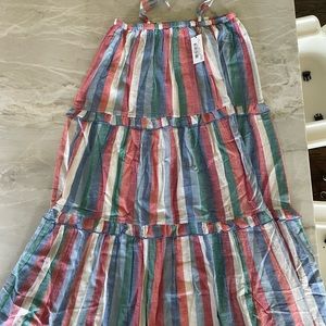 NWT pink chicken garden stripe dress size 12y